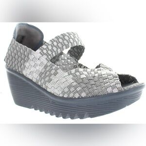 Bernie Mev Lulia Women's Casual Wedge Mary Jane Silver/Grey Shoes | NEW 🩶🩶